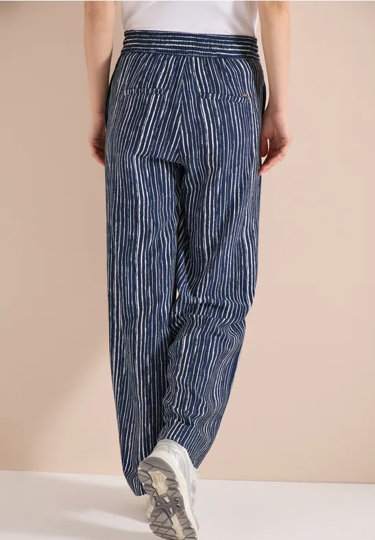 Wide Leg Hose im Loose Fit mit Streifen