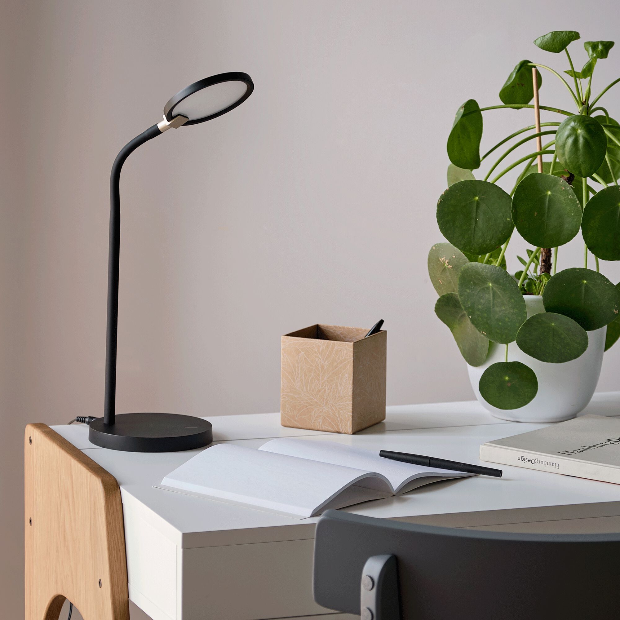 SOLAR - Lampe de bureau avec variateur H31,50cm - noir