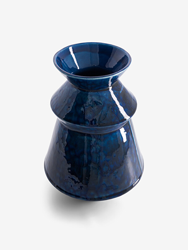 Vase bleu moyen a effet 19x29.5 cm bleu