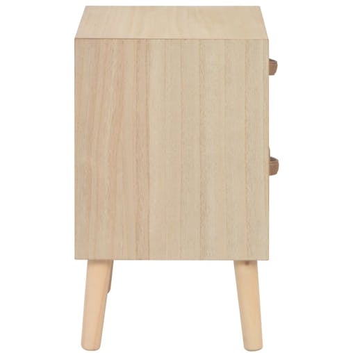 NNEVL Bedside Cabinet with 2 Drawers 40x30x49.5 cm Solid Pinewood