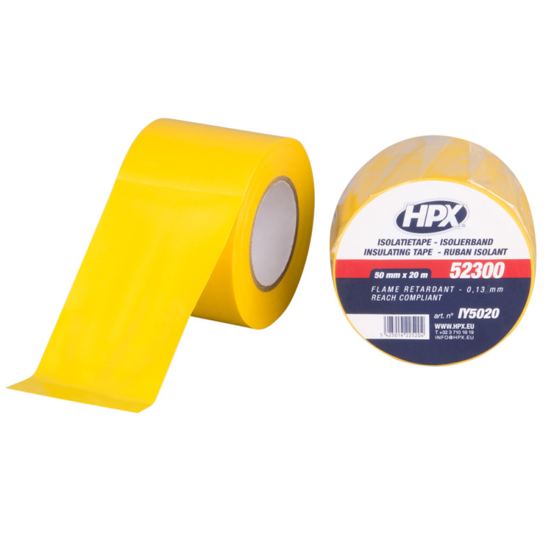 Ruban d'isolation électrique PVC Jaune 20 m HPX