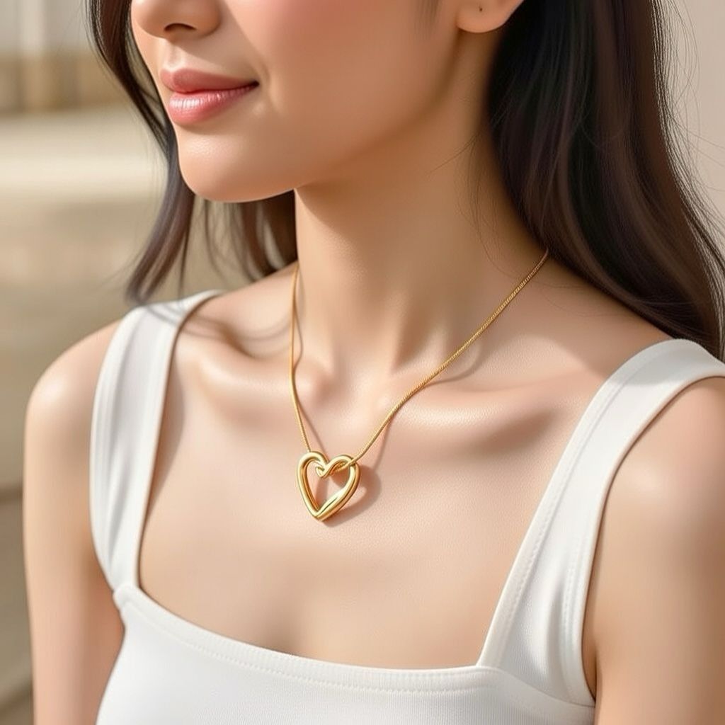 The Colourful Aura Timeless Love Gold Heart Necklace