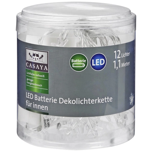LED-Lichterkette »Schneeflocke«, 12 Lichter, kaltweiß
