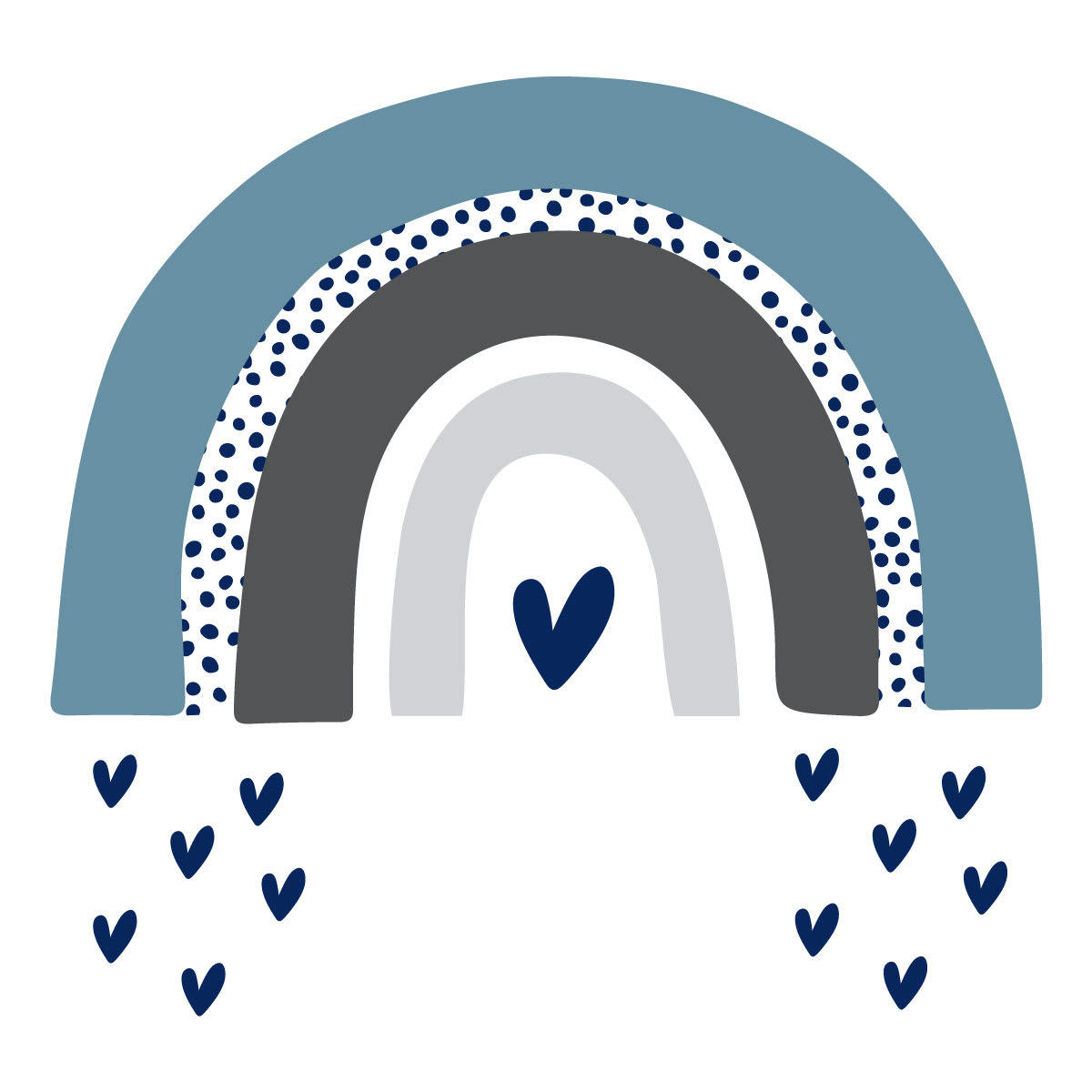 RAINBOWS1 - Stickers mureaux en vinyle arc en ciel bleu et gris