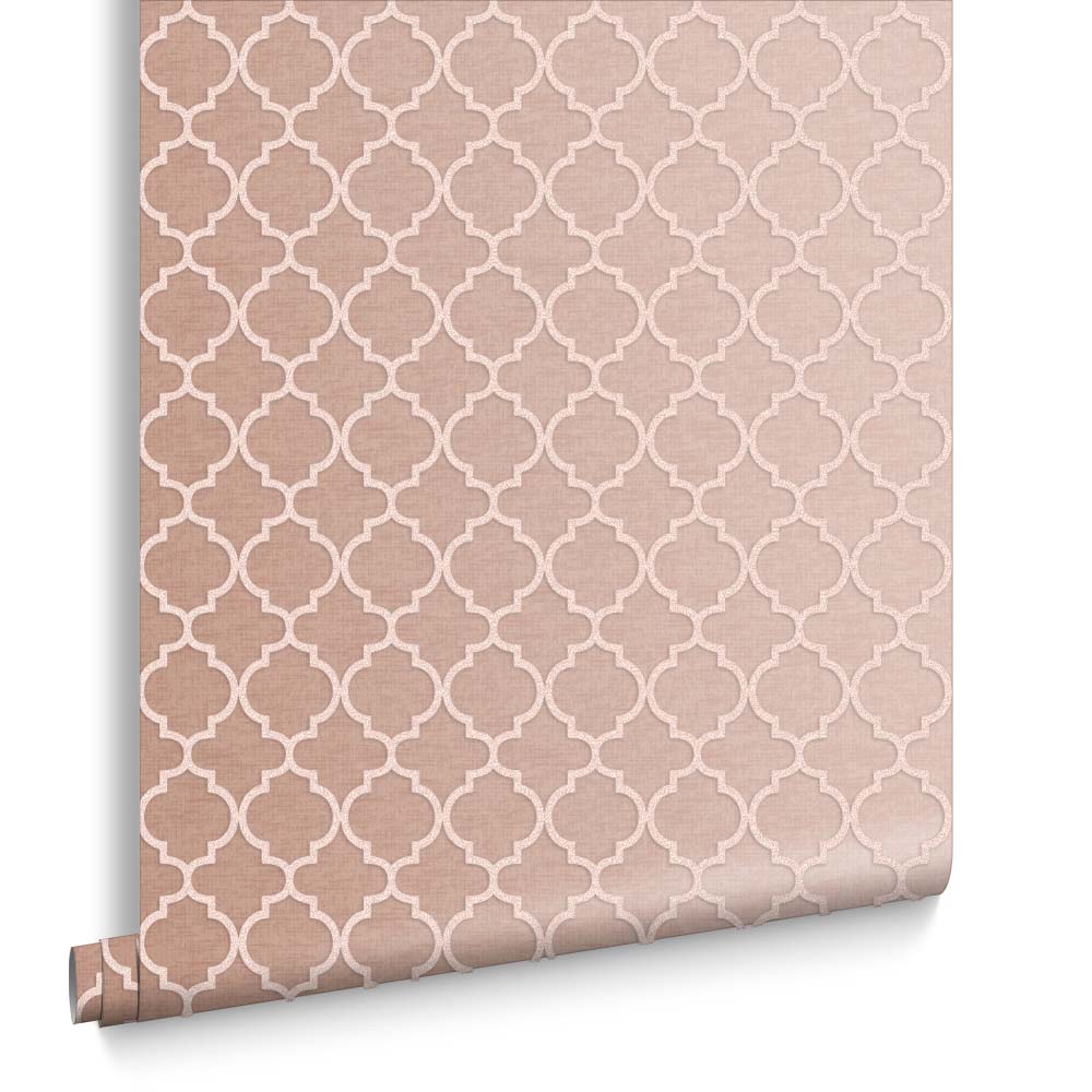 Graham & Brown Vliesbehang - Trelliage Bead Rose Gold - 10mx52cm
