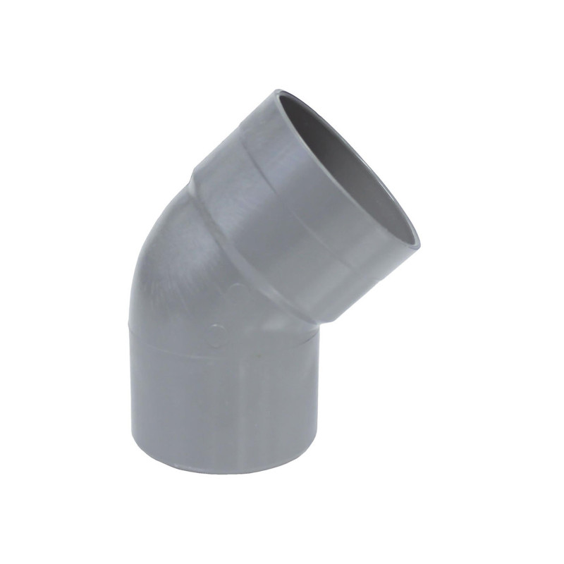 Coude en PVC pour sanitaire gris M/F 45° Ø 90 mm