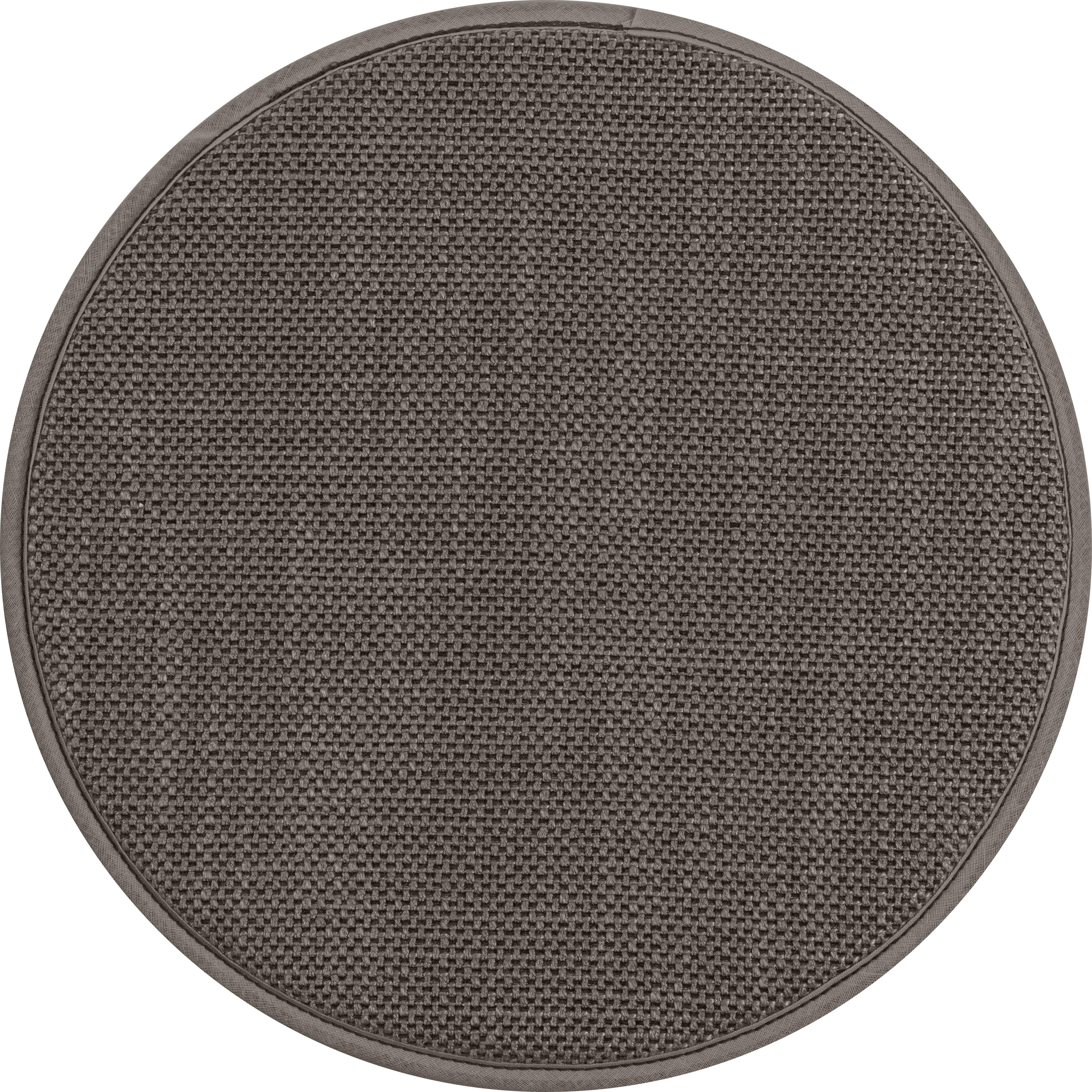 AUSTIN - Galettes de chaises rondes taupe bi-matière-Lot de 4 - env.Ø 35cm