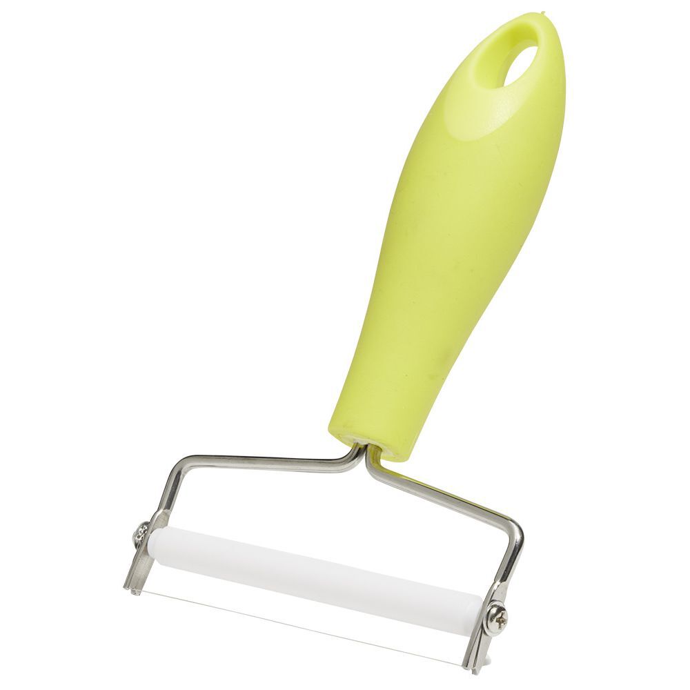 Coupe fromage fil acier inoxydable rouleau plastique blanc