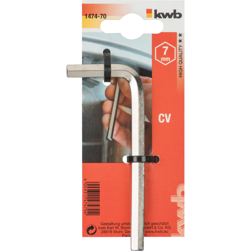 Clé mâle à 6 pans 7 mm KWB