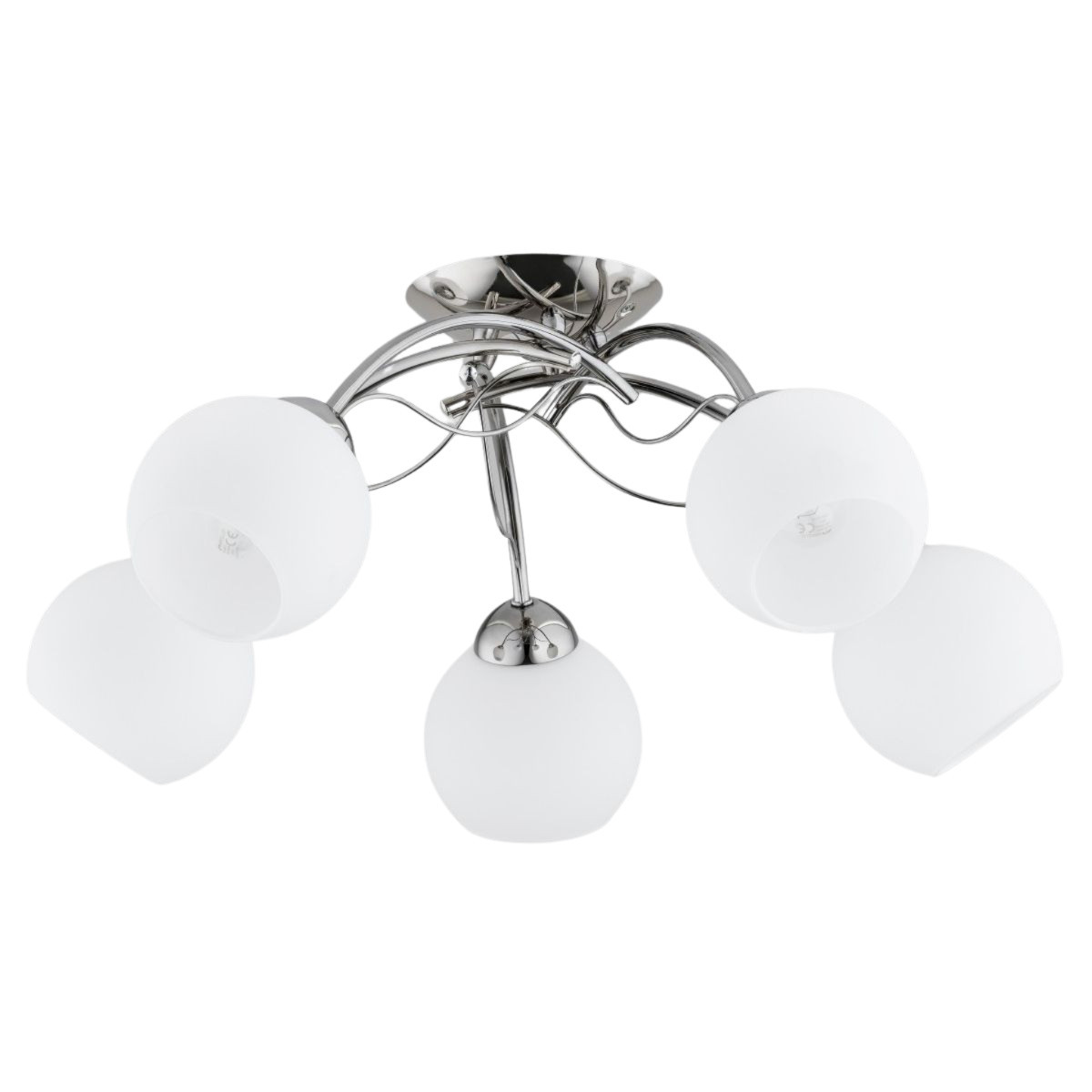 Lampa sufitowa chromowana biała DALLEN 5xE27x15W wym: 22x54x54 cm Alfa