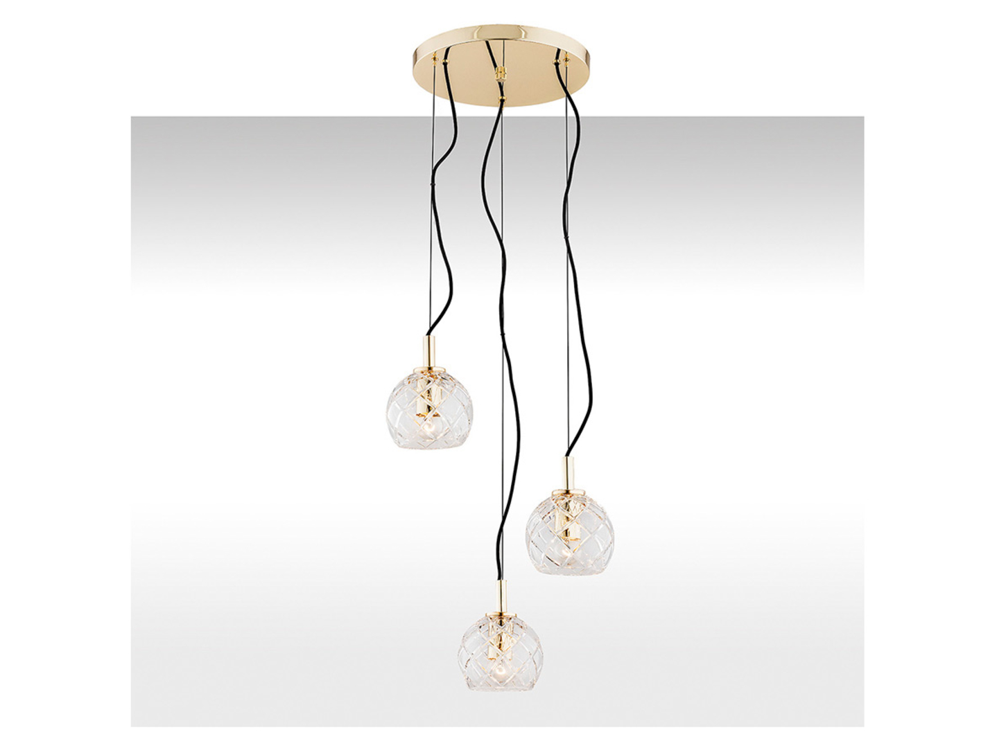 Lampa wisząca Oviedo 3-punktowa kryształowa transparentna
