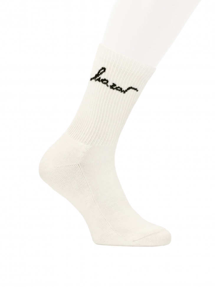 Cream combed cotton socks