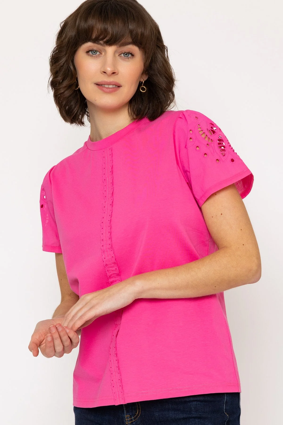 Pink Broderie Anglaise Cotton Top