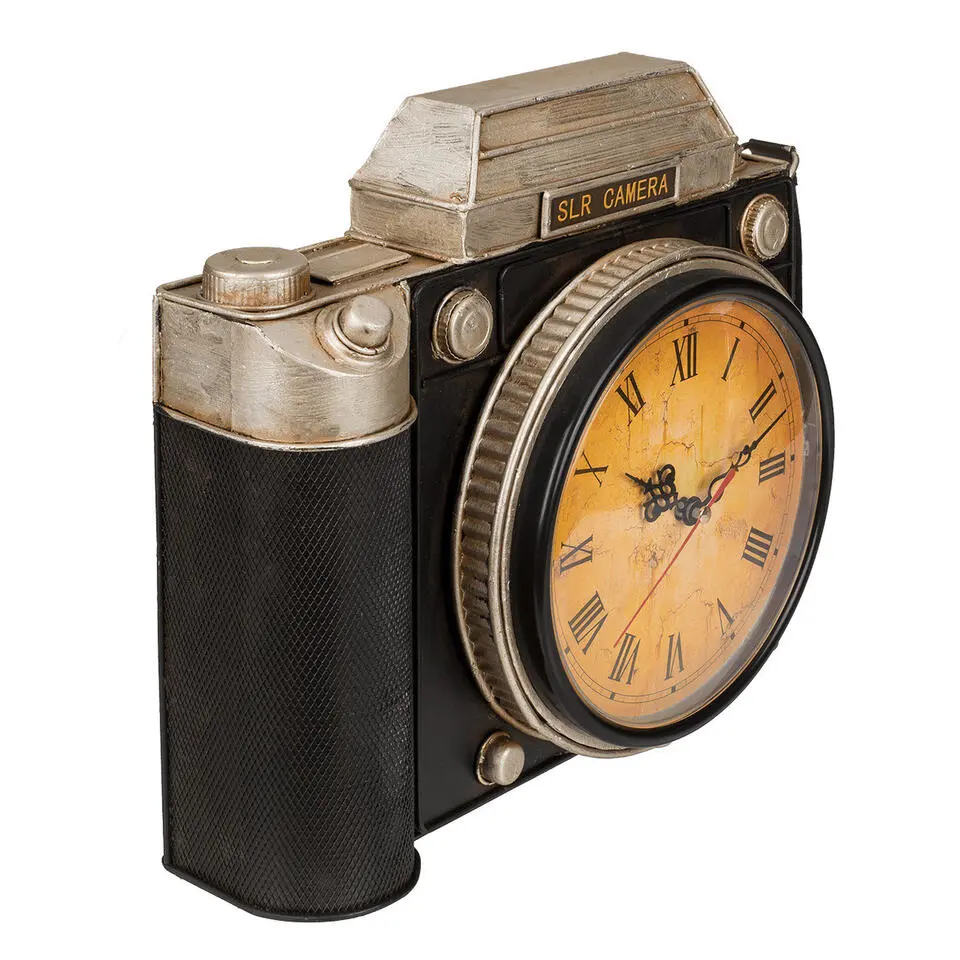 Out of the blue Sleutelkastje en klok - retro camera - metaal