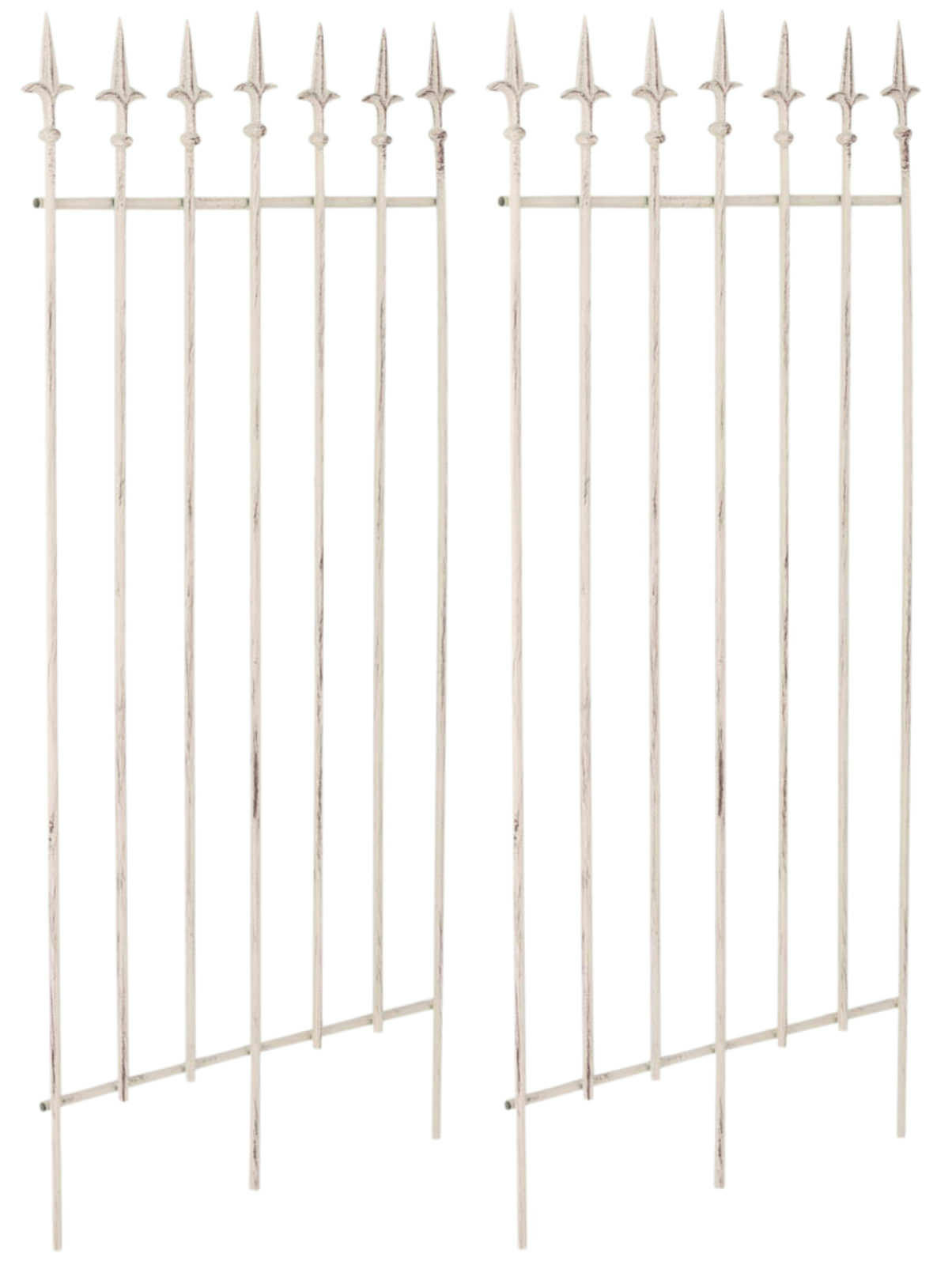 ELISA - Lot de 2 treillis pour plantes primpantes en métal Crème antique