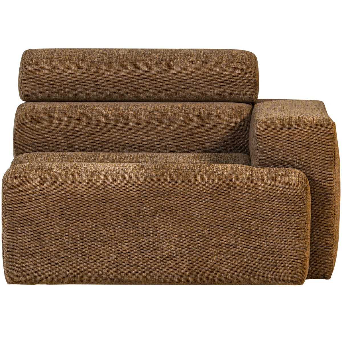 WOOOD 1-zits element bank arm rechts Novi - Polyester - Karamelbruin Melange - 86x109x113