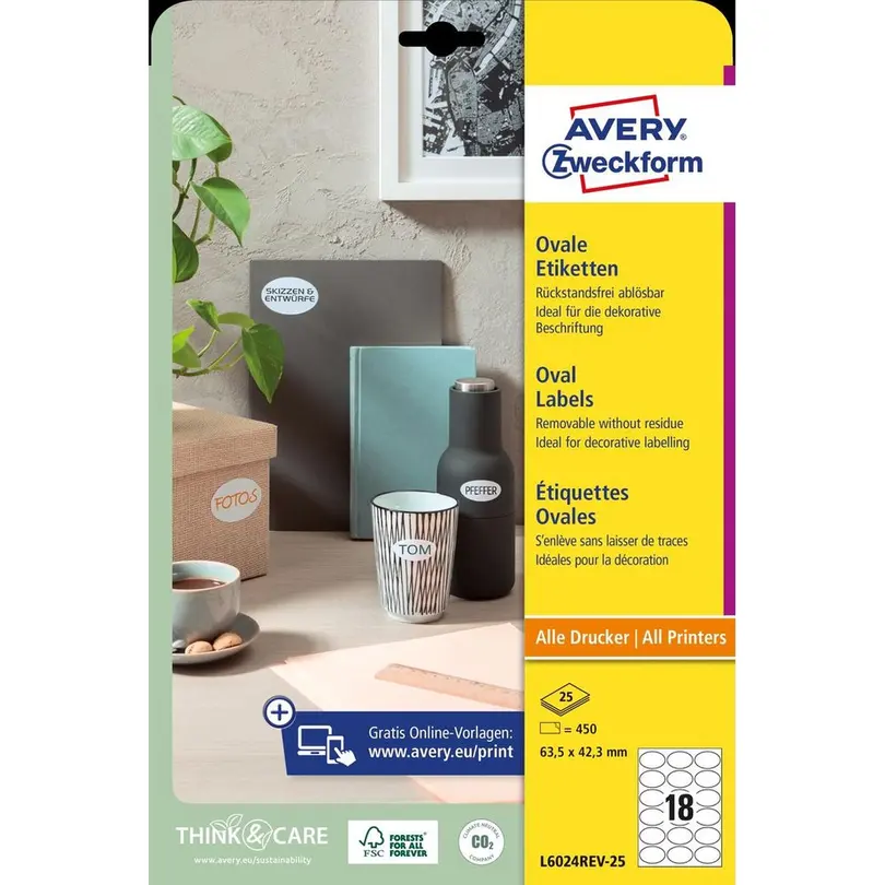 Etiketten 25er-Set L6024REV-25