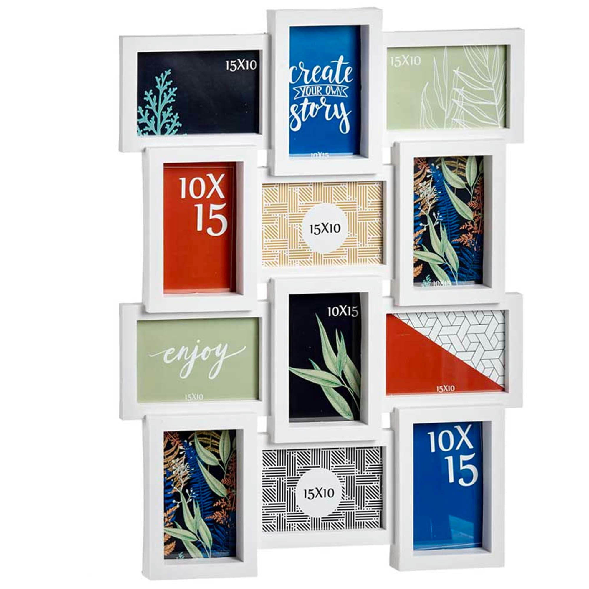 - Cadre photo pêle-mêle blanc 12 photos 58,5x44,5x2,5cm