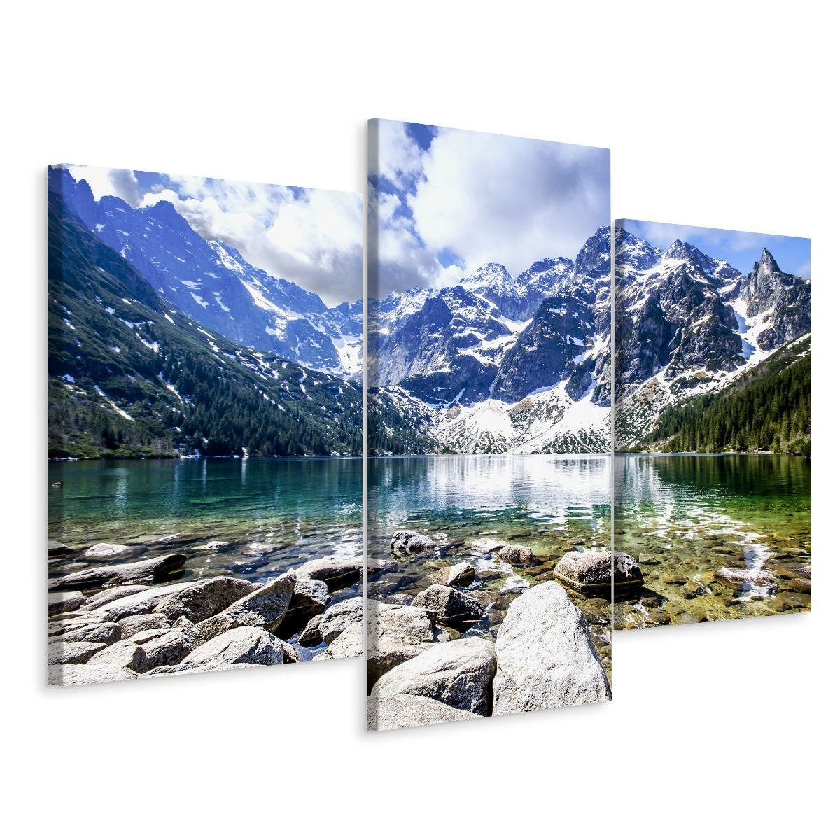 Obraz Tryptyk GÓRY Jezioro Morskie Oko 3D 60x40cm