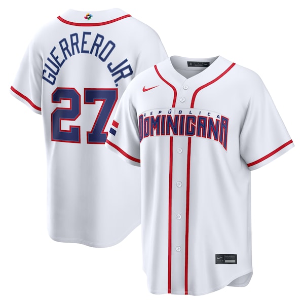 Vladimir Guerrero Jr. Dominican Republic Baseball Nike 2026 World Baseball Classic Home Stadium Jersey - White