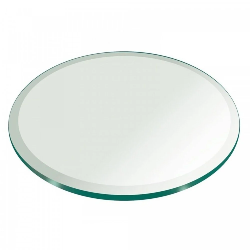 3/4 Thick Round Glass Table Top 1 Beveled Polish Tempered