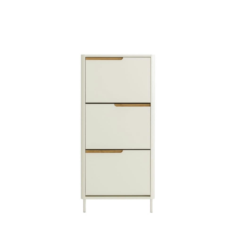 SWITCH - Meuble à chaussures en bois 3 portes H131cm blanc