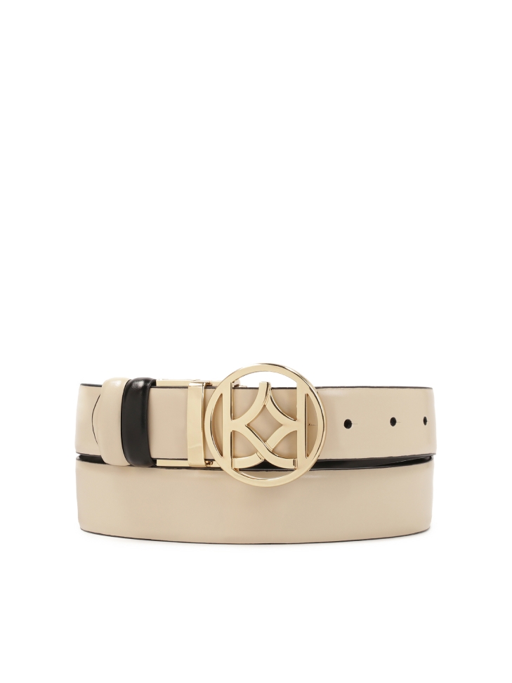 Double-sided leather belt