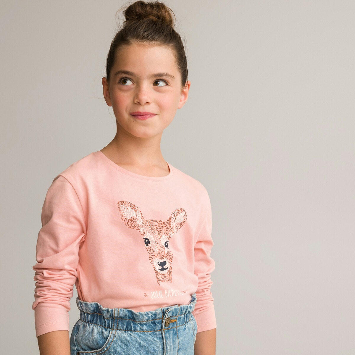 T-shirt manches longues imprimé biche
