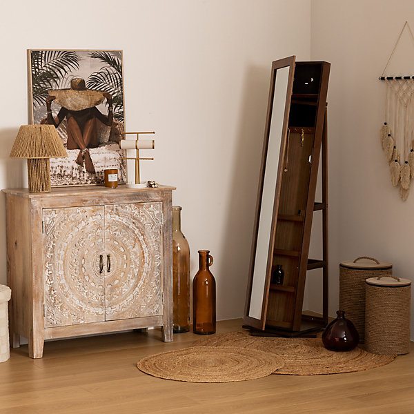 Armoire à bijoux Vivia bois marron H168cm - Atmosphera
