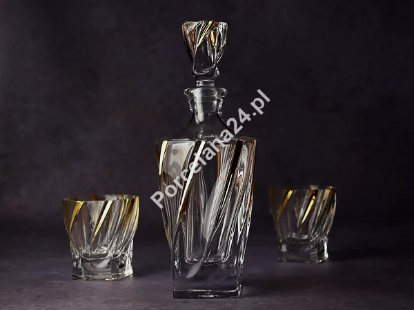 Kpl. szklanek do whisky 0,32 L (6szt)   karafka 0,80 L (1szt) Bohemia - PONTI TWIST 4SB.PONT.561982