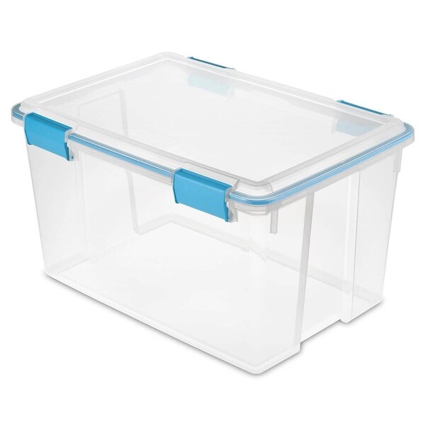 Sterilite 54 Quart Gasket Box in Clear with Blue Latches, 8 Pack | 19344304 - 22.5 x 16 x 12.75 inches