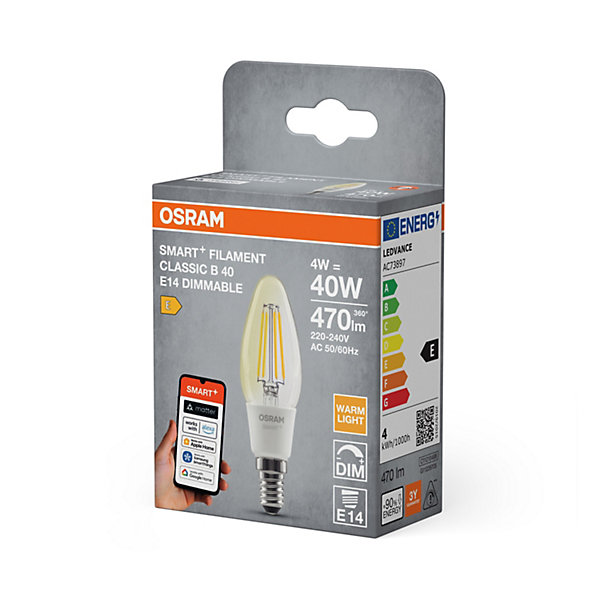 OSRAM Lampe LEDSMART  B40 4W E14 bougie claire blanc chaud