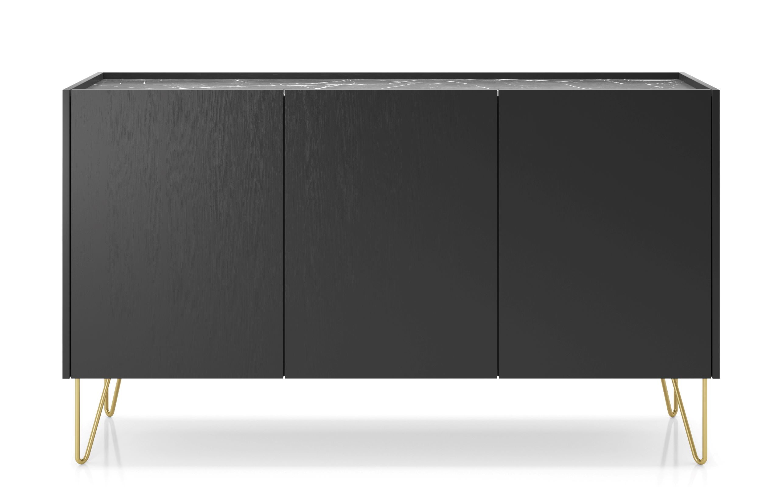 Komoda RTV Glamour Czarny Grafit Szafka RTV 144 cm