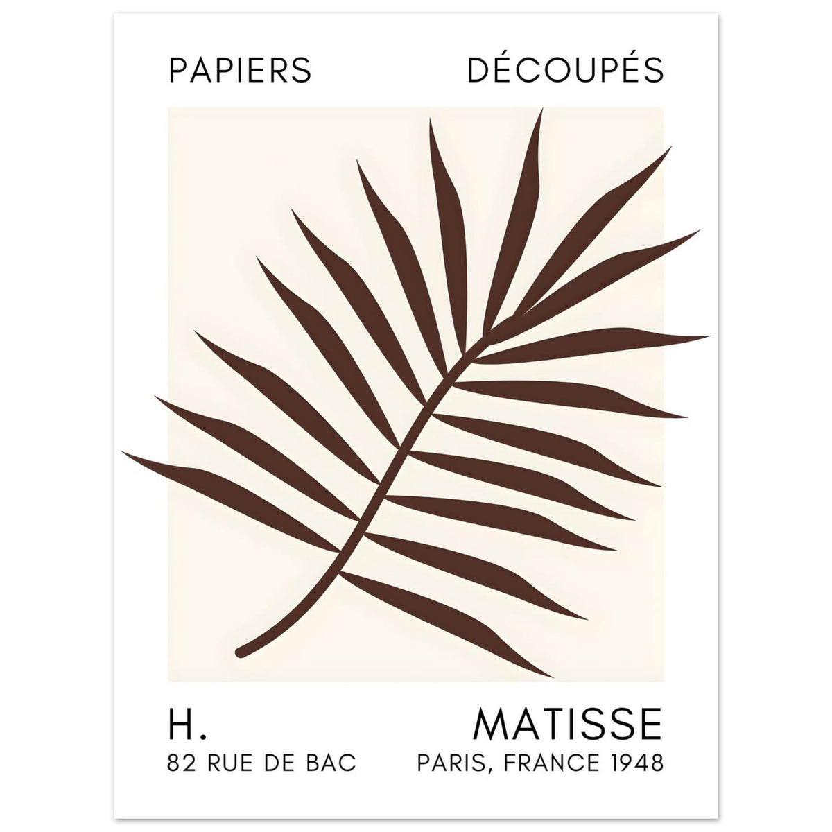 Artfulprints Poster Matisse – Floral reef brown  - 30x40 cm - Bruin