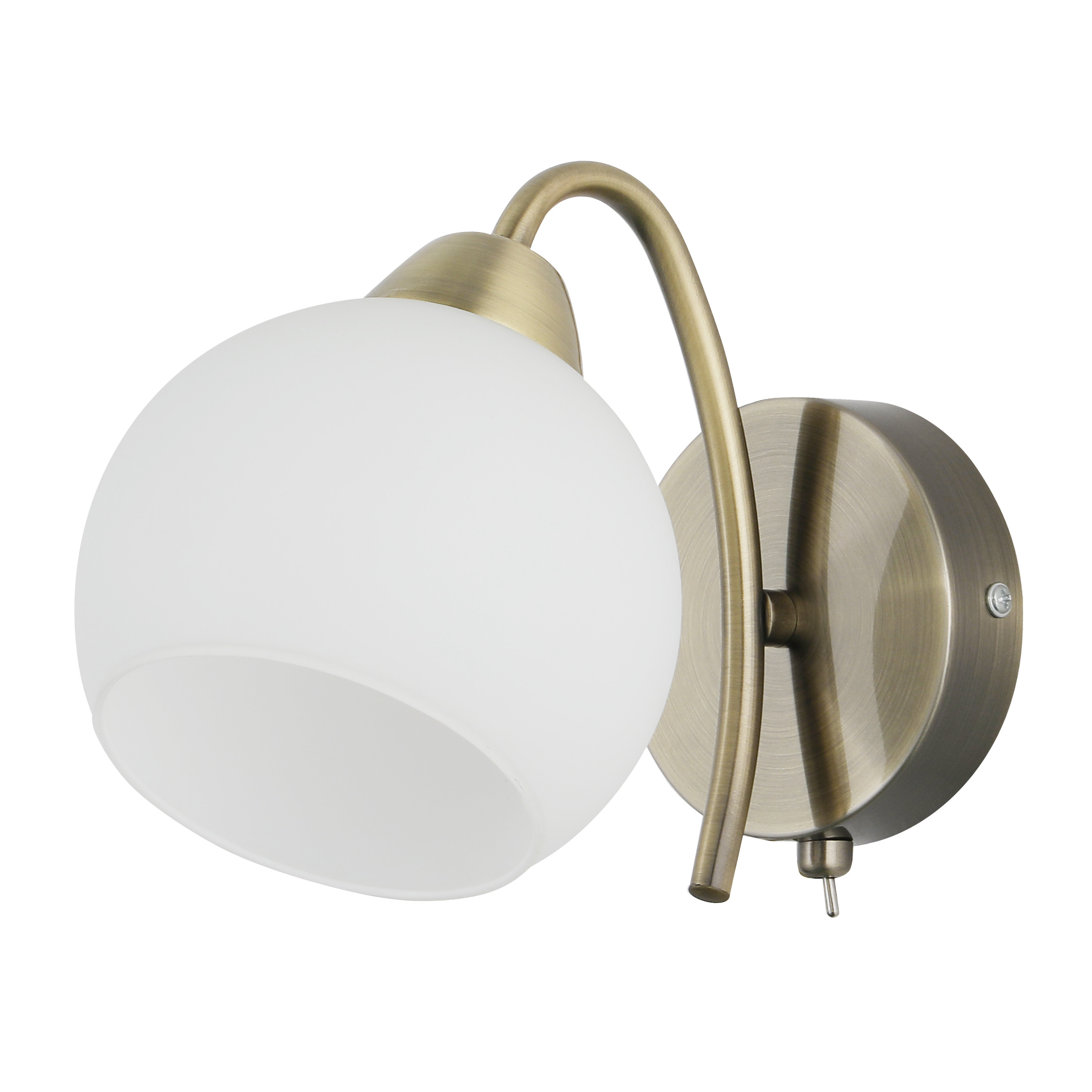 Lampa kinkiet NESTOR patynowy 1x40w e27 klosz biały
