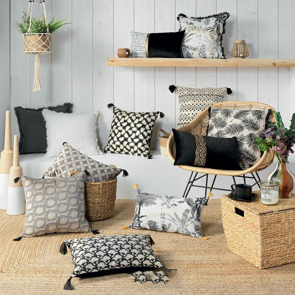 ZAYANNE - Coussin déhoussable léopard polyester 50x30cm