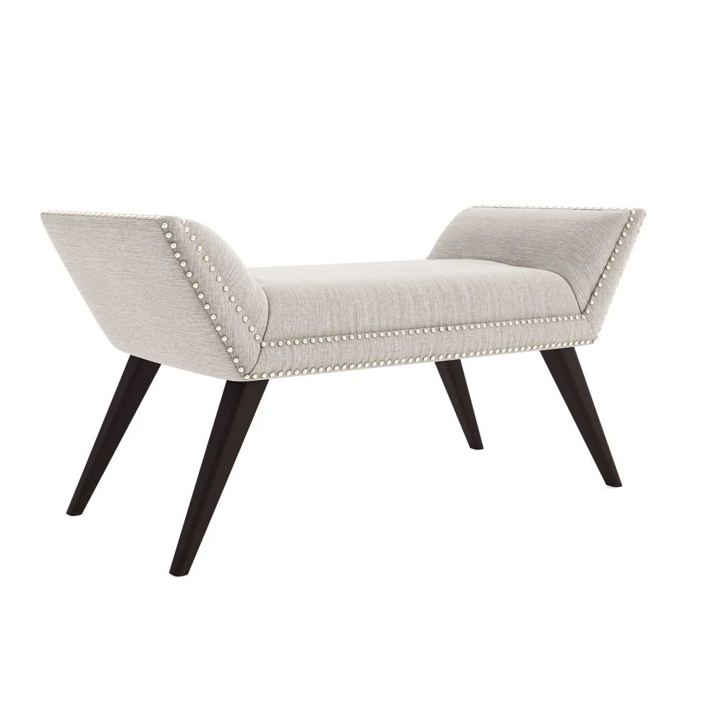 Carson Carrington Frejlev Linen Bench with Nailhead Trim