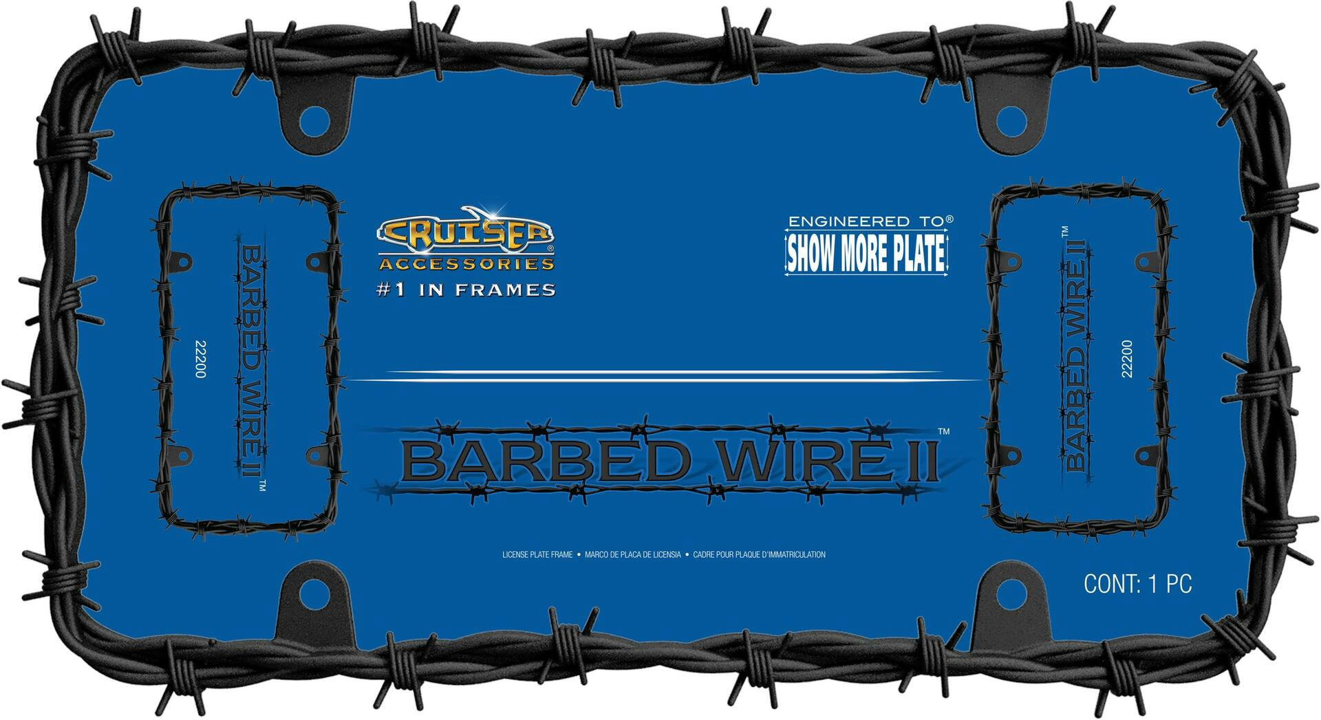 AutoTrends Black Barbed Wire License Plate Frame