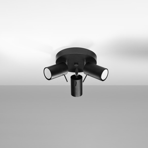 Lampa sufitowa TORQUE czarna-chromowana 3xGU10x40W IP20 Pure Lume