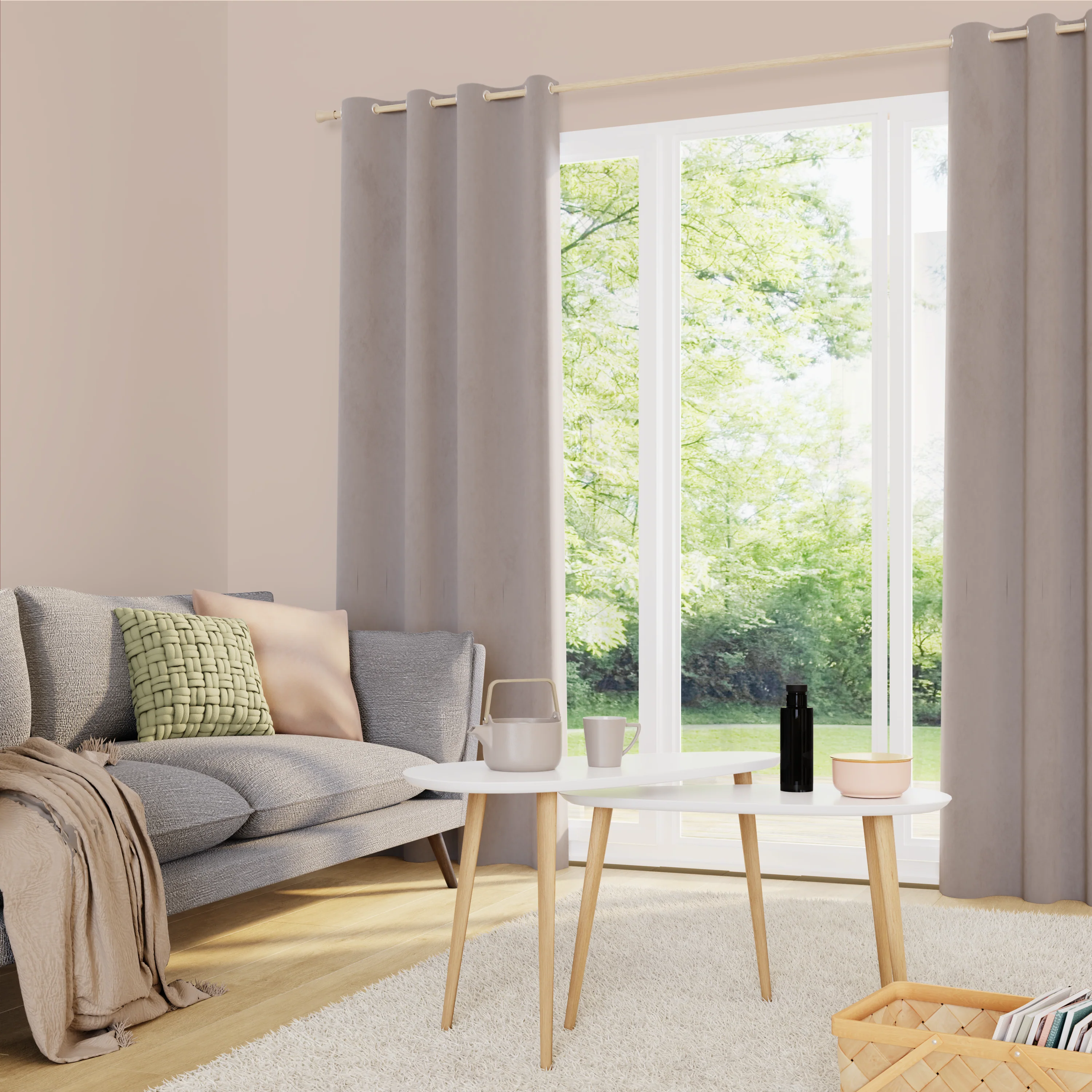 4MURS Rideau VELVET coloris tourterelle 140 x 260 cm