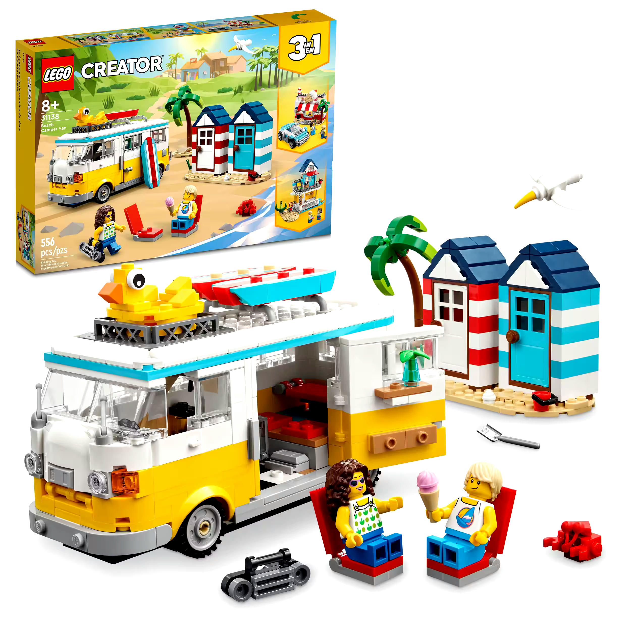 LEGO® Creator 3-in-1 Beach Camper Van Playset, Ages 8+