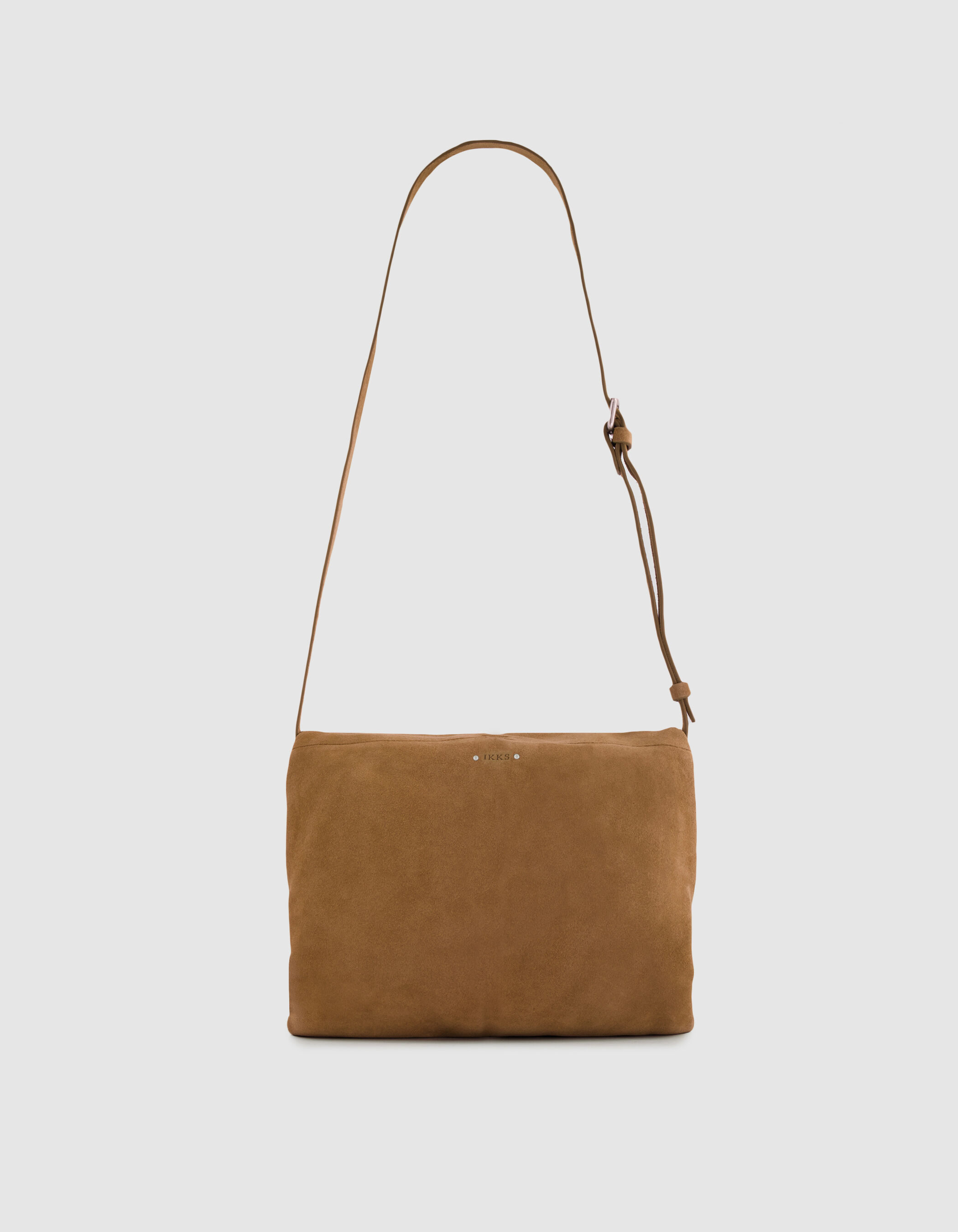 Sac besace Messenger camel cuir velours Femme