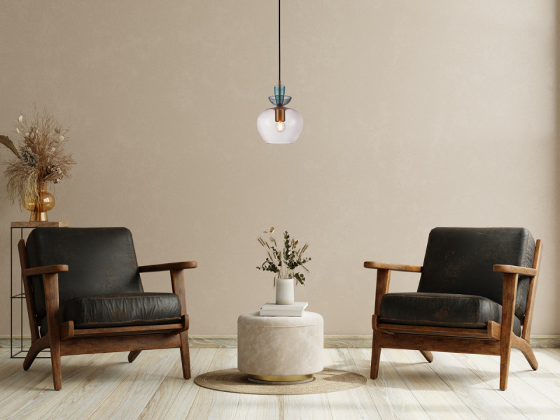 Lampa wisząca złota FANDA 1xE27x40W wym: 100x19x19 cm Italux