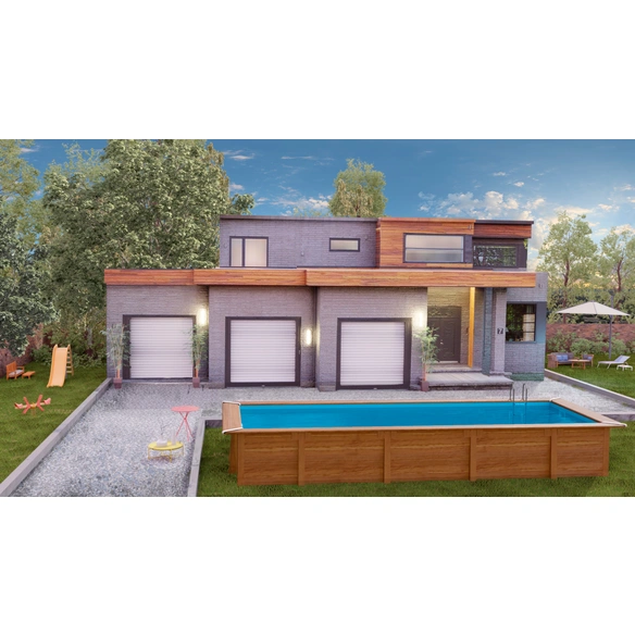 Echtholzpool Poolset , rechteckig, BxLxH: 427 x 1018 x 146 cm