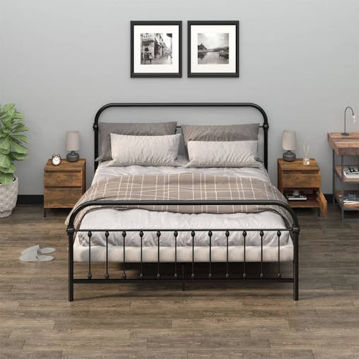 NNEVL Bedside Cabinets 2 pcs Smoked Oak 40x35x50 cm