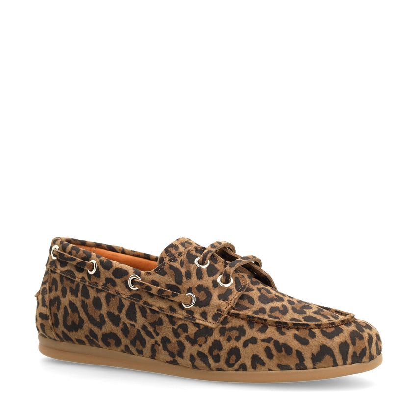 Manfield Suède leopard bootschoenen