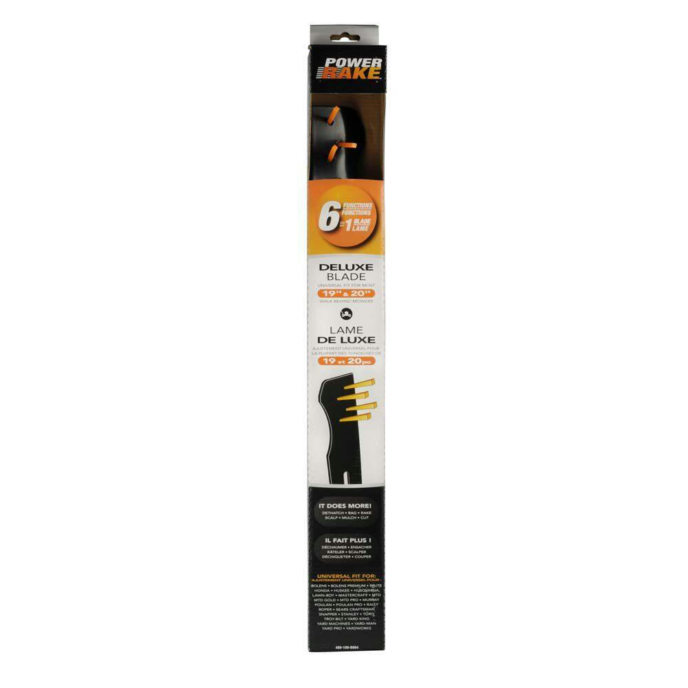 Power Rake Universal 6-in-1 RePlacement Lawn Mower Blade, 19-in/20-in, removable  tines