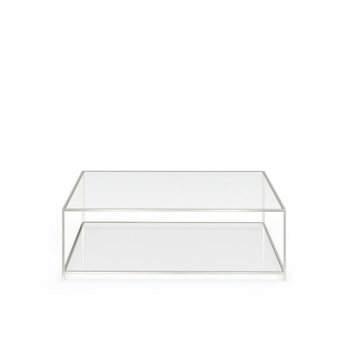 Table basse carrée nickel satiné, Sybil