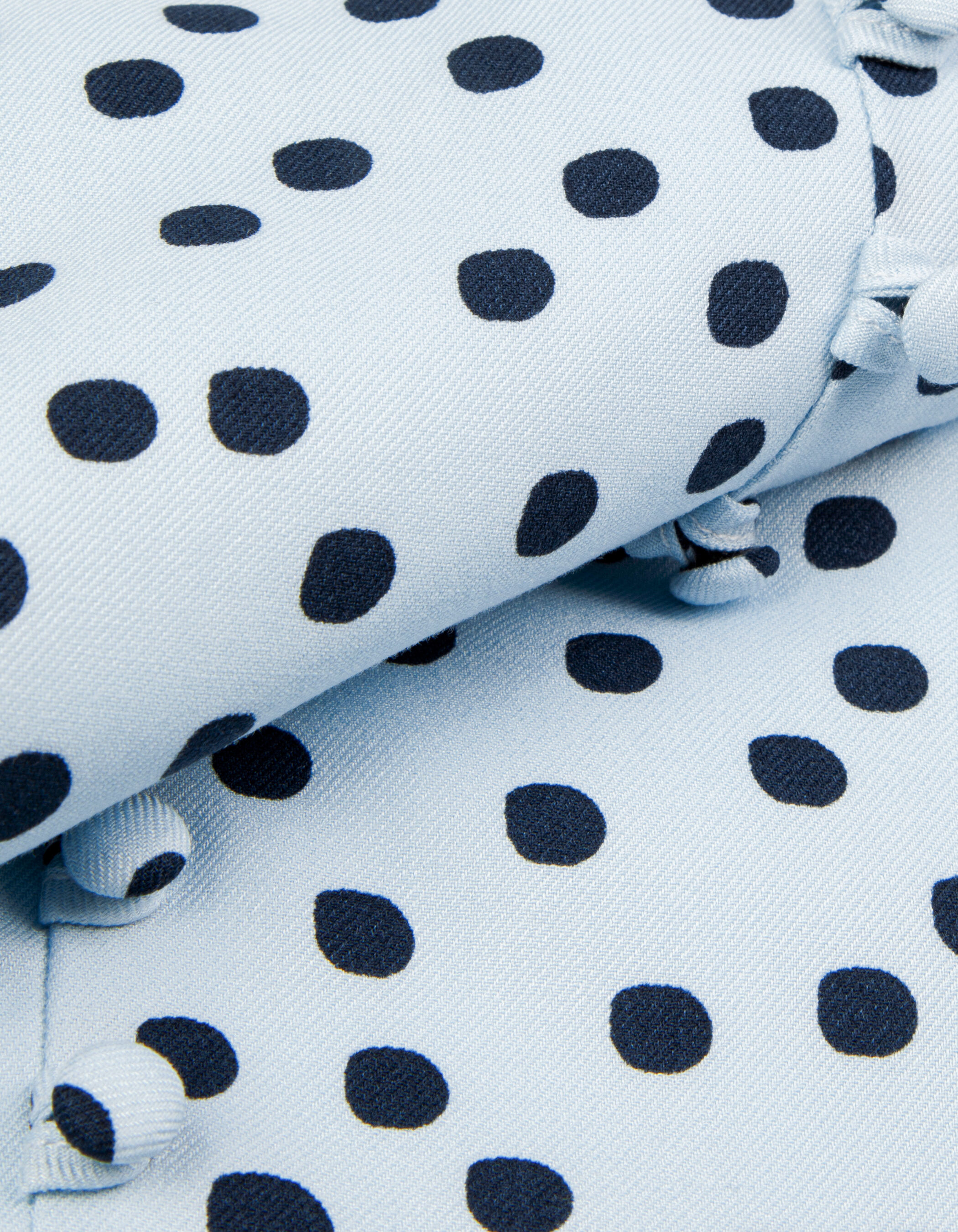 Robe encolure V bleu ciel imprimé pois Femme