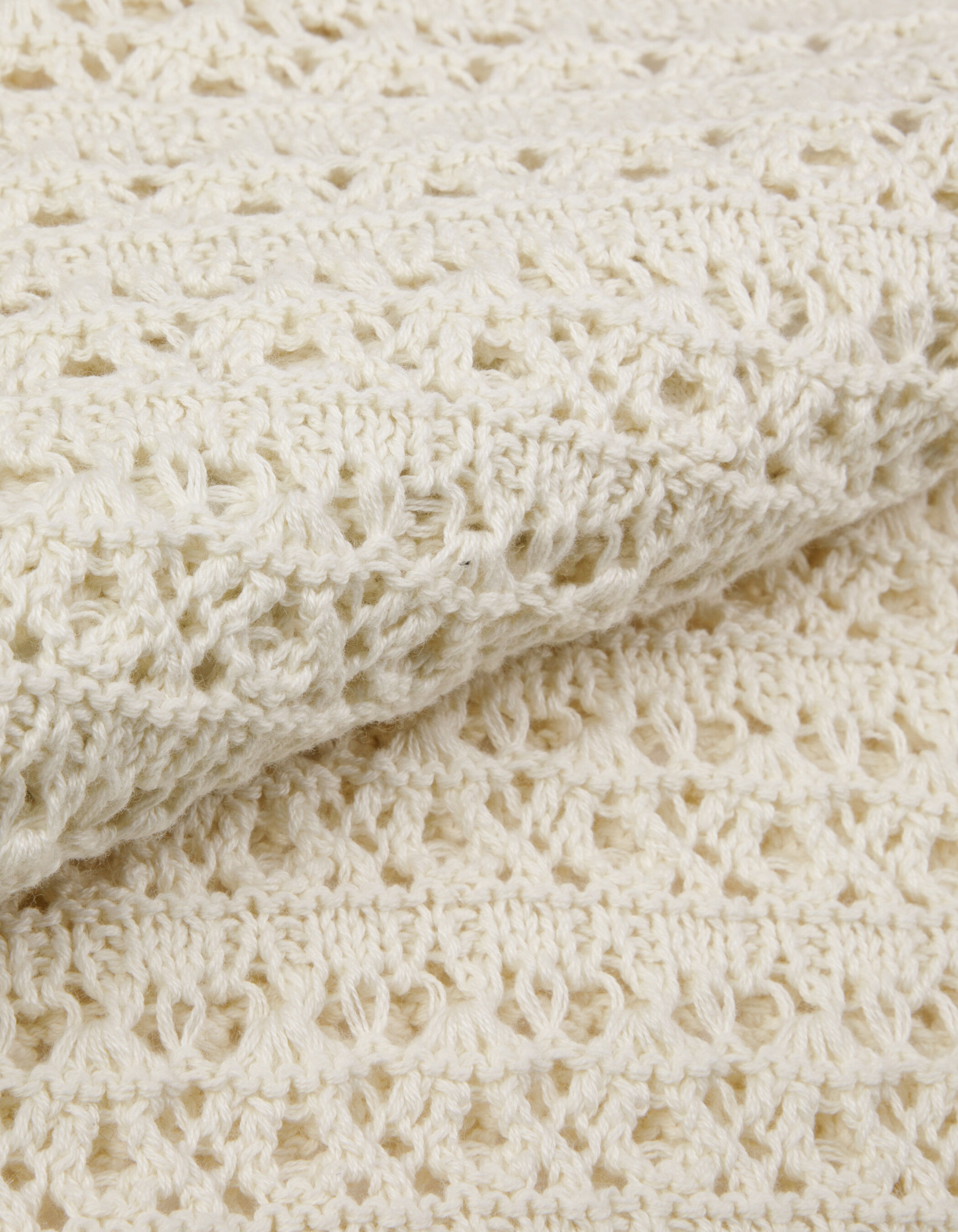 Pull blanc tricot crochet ajouré Femme